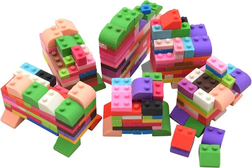 Vista 4 de 330 piezas lindo 3D bloque de construcción borrador trapezoidal cuadrado rompecabezas borrador clase premio regalo de fiesta infantil