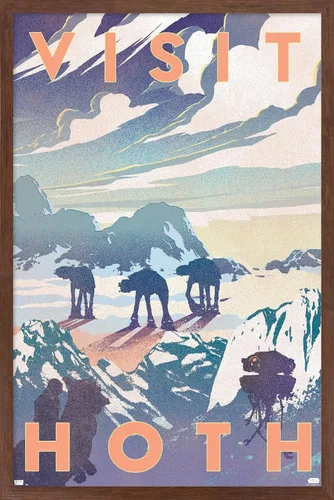 Vista 10 de Trends International Star Wars: Hoth - Póster de pared Visit Hoth, 14.725 x 22.375 pulgadas, versión enmarcada de madera de granero