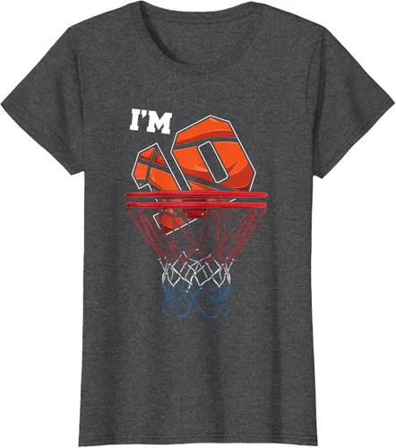 Vista 4 de Camiseta de regalo de cumpleaños con red de baloncesto de 10 años, Negro
