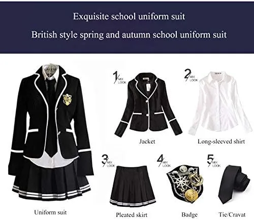Vista 6 de URSFUR Uniforme escolar japonés, para mujer, disfraz de anime y niña