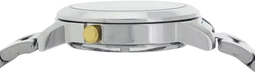 Vista 2 de SEIKO Reloj analógico de acero inoxidable SNKK29 con esfera dorada para hombre, Oroesqueleto, Automático