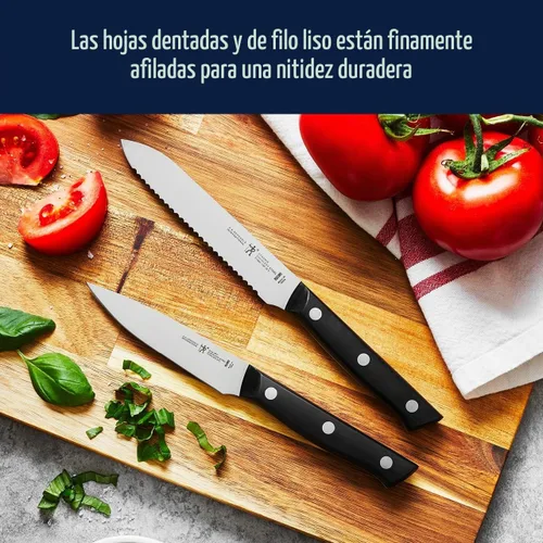 Vista 6 de HENCKELS Dynamic Razor-Sharp - Juego de cuchillos de 12 piezas, cuchillo de chef, cuchillo de pan, cuchillo de carne, diseño alemán informado por