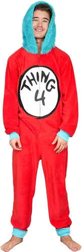 Vista 4 de Dr. Seuss Thing 1 y 2 parches intercambiables para adultos o niños disfraz de pijama
