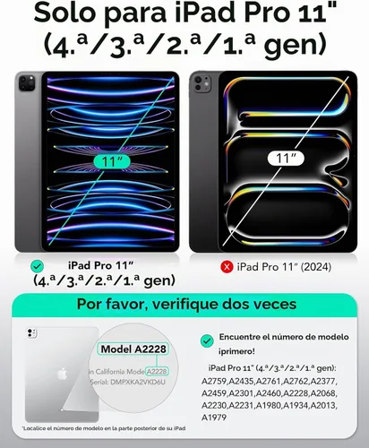 Vista 2 de ESR Funda para iPad Pro de 11 pulgadas, iPad Pro 11 Funda Folio (2022/2021/2020, 4ª/3ª/2ª generación), conexión magnética conveniente, soporte de 2