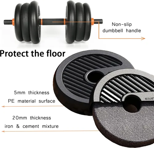 Vista 4 de Juego de mancuernas ajustables 4 en 1 para gimnasio en casa, juego de mancuernas de peso libre de 44 libras con conector utilizado como soporte