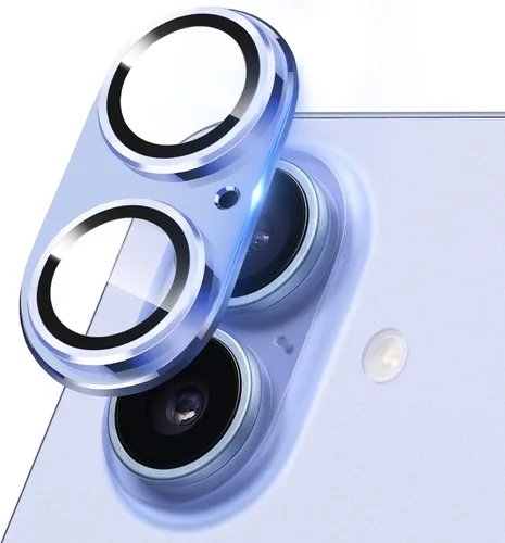 Vista 54 de Protector de Lente de Cámara para iPhone 14 / iPhone 14 Plus Película de Cubierta de Cámara de Metal, Vidrio Templado 9H, Antiarañazos, Compatible