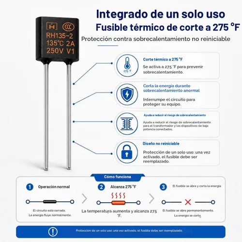 Vista 2 de Transformador de Potencia 12V/10W AC/AC - 110V a 12V, 10VA, Monofásico, Reductor, Garantía de 2 Años UL Recognized Component, Class 2 Step-Down