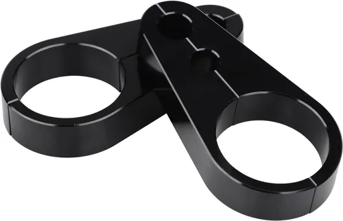 Vista 2 de Manillar negro con marco de 1-1/4 pulgadas, abrazadera de cable de doble orificio, freno de embrague para Harley Road King Electra Road Glide