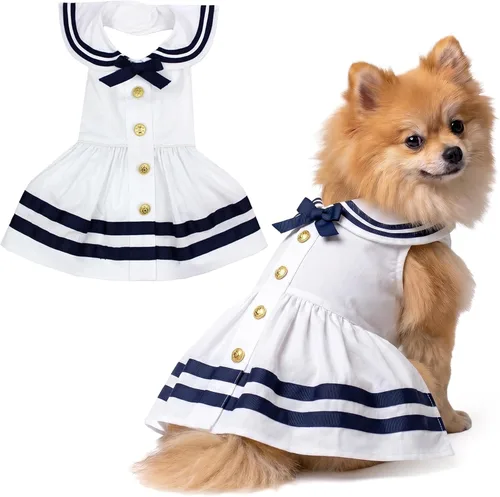 Vista 31 de Parisian Pet Chambray - Vestido para perro - Ligero sin mangas para perro, niña, talla XS Chambray en general