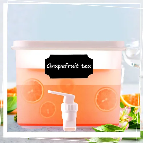 Vista 6 de Zhehao Paquete de 5 dispensadores de bebidas para refrigerador, dispensador de bebidas transparente de 1.32 galones con espita a prueba de fugas