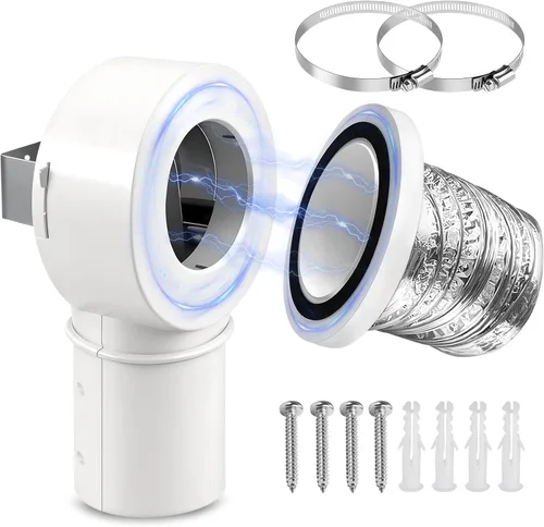 Vista 8 de Kit de conector magnético de ventilación para secadora, sello hermético DV180 de conexión rápida con conducto de 2.6 pies y 4 pulgadas y 2