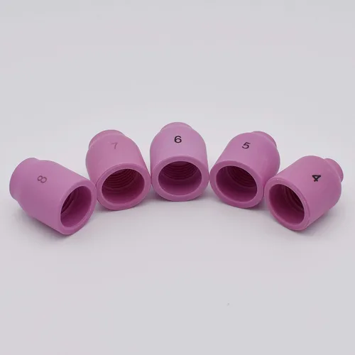 Vista 7 de 10 unids TIG lente gas alúmina boquilla cerámica taza 53n58 53n59 53n60 53n61 53n61s #4 #5 #6 # 7 #8 para la antorcha de soldadura TIG 9 20 25