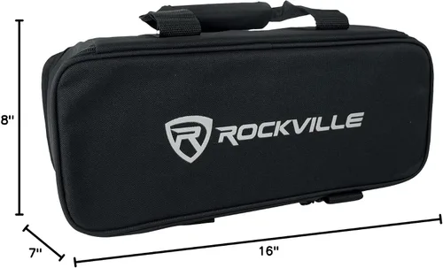 Vista 10 de Rockville Paquete de 4 mini RF1 V2 negro RGBWA+UV luces de lavado alimentadas por batería con control remoto RF, DMX inalámbrico, bolsa de viaje