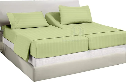 Vista 11 de Juego de sábanas divididas tamaño Queen para cama ajustable, juego de sábanas divididas de 5 piezas para cama Queen dividida de 600 hilos, 100%