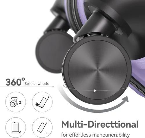 Vista 3 de 202428inch Equipaje Sets Durable Maleta Sets con Doble Spinner Ruedas TSA Lock, A-Lavanda Púrpura