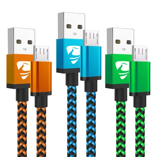 Vista 10 de Aioneus Cable USB A a USB C, paquete de 3 unidades de 3 pies, cable de carga USB C trenzado duradero de carga rápida, cable de carga tipo C