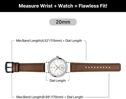 Vista 114 de Fullmosa Correa de reloj de liberación rápida de 0.866 in, 0.787 in y 0.709 in, bandas de cuero bruñido para Samsung Galaxy Watch/Garmin Watch