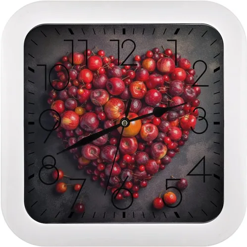 Vista 36 de 10" Square Modern Wall Clock,Different Heart Patterns Print Kitchen Clocks Wall Battery Operated,Silent Non Ticking Unique Funny Cute Wall Clock for