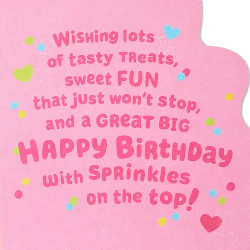 Vista 3 de Tarjeta de cumpleaños Hallmark para niñas (con pegatinas de cupcakes y dulces)