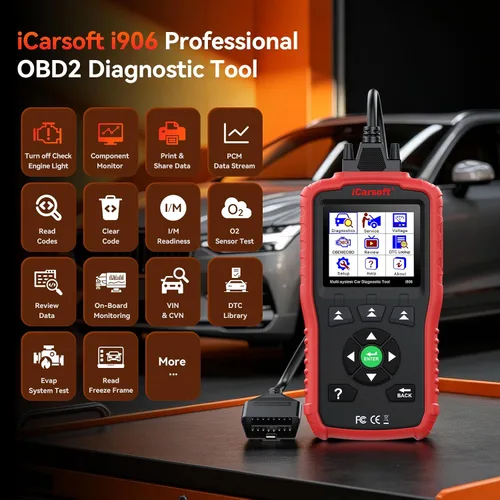 Vista 4 de iCarsoft i906 Compatible para Volvo/Saab OBD2 Escáner de diagnóstico multisistema para motor ABS SRS