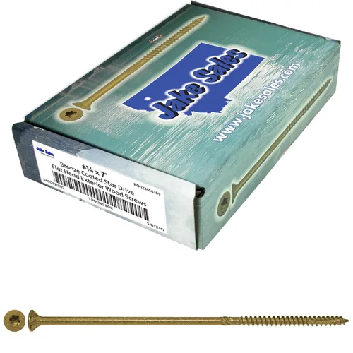Vista 21 de Tornillo Torx/Star de madera de estrella dorada extra largo de 14 x 5 pulgadas (1 libra – 30 aprox. de tornillo) – Tornillos de madera multiusos