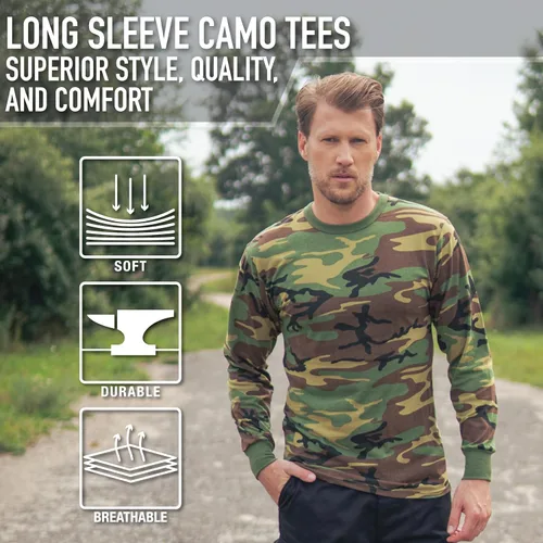 Vista 3 de Rothco Mens Long Sleeve Color Camo T-Shirt