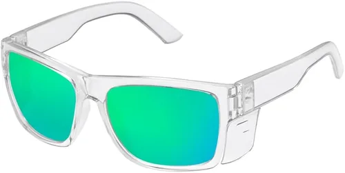 Vista 15 de Lentes de sol de seguridad para hombre, negro mate, lentes de sol de seguridad polarizados, cumplen con las normas ANSI Z87+, protección UV