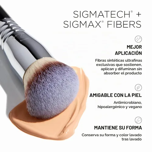 Vista 5 de Sigma Beauty F48 - Brocha de cobertura suave, brocha de maquillaje de base