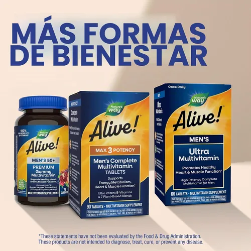 Vista 8 de Multivitaminas Nature's Way Alive máxima potencia para hombres, 15542, 1, 1