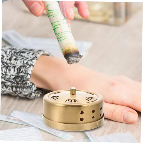 Vista 5 de GANAZONO Caja de moxibustión de cobre sin humo Moxa quemador tanque para masaje corporal portátil Moxa Stick Holder para terapia de acupuntura
