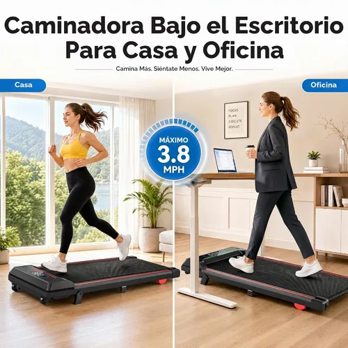 Vista 5 de JUKER Caminadora debajo del escritorio con inclinación, RGB y Bluetooth