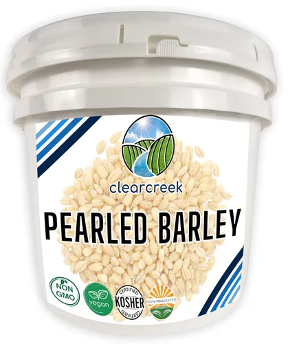 Vista 11 de CLEAR CREEK Cebada perlada certificada sin residuos de glifosato Bolsa con cordón de 4 libras Sin OGM Kosher Vegano No irradiado