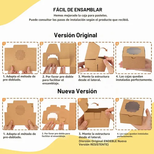 Vista 3 de TOMNK 100 cajas pequeñas para galletas con ventana, cajas pequeñas de Marrón