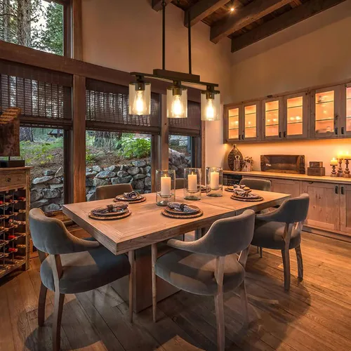 Vista 4 de Iluminación de Isla de Cocina, Lámpara de Comedor Estilo Granja Rectangular de 3 Luces Sobre Mesa, Luces Colgantes de Madera para Isla de Cocina