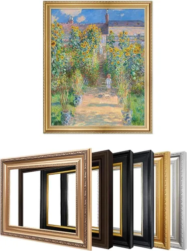 Vista 153 de IPIC - Reproducción artística de los lirios de agua de Claude Monet 1906, impresiones giclée coinciden con el marco dorado clásico, arte de pared