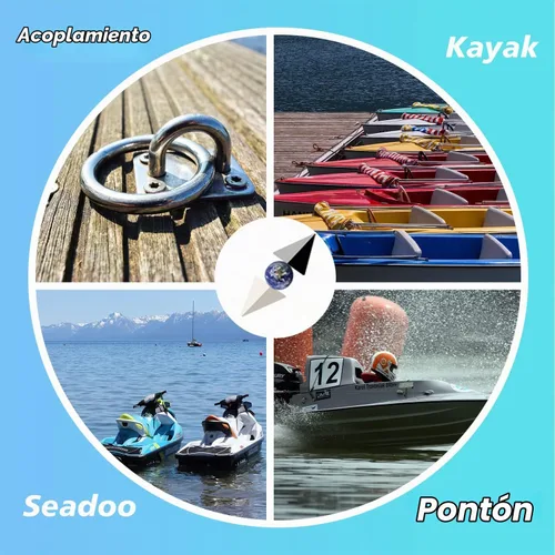 Vista 6 de Líneas de muelle elásticas para barcos de 4 pies, cuerda de ancla elástica resistente con ganchos, líneas de muelle seguras, amarres para jet ski