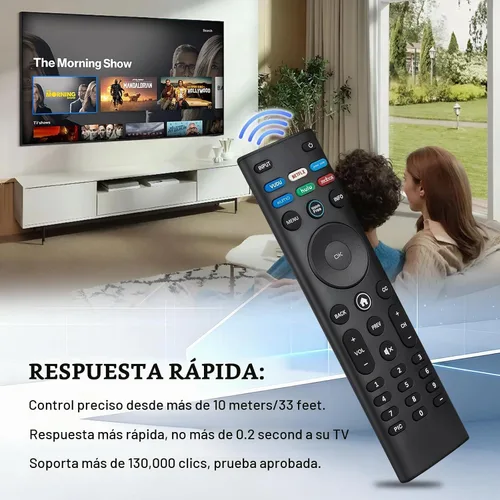 Vista 8 de Control remoto universal para Vizio Smart TV LED LCD HD 4K UHD HDR TV - No requiere configuración