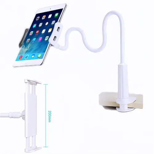 Vista 3 de Soporte de teléfono para tableta de cuello de cisne para cama. Soporte flexible ajustable para teléfono celular, soporte de abrazadera de clip