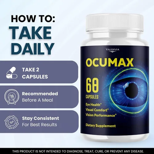 Vista 4 de OcuMax Cápsulas OcuMax OcuMax Advanced Eye Health Support Máxima Fuerza, Suplemento Todo Natural Vitaminas para Salud General y Apoyo al Bienestar