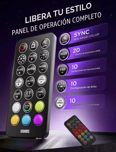 Vista 5 de AsiaHorse [Actualizado] Controlador de concentrador de ventilador ASH-S1 ARGB, PWM de 9 puertos y concentrador ARGB direccionable de 5 V con control