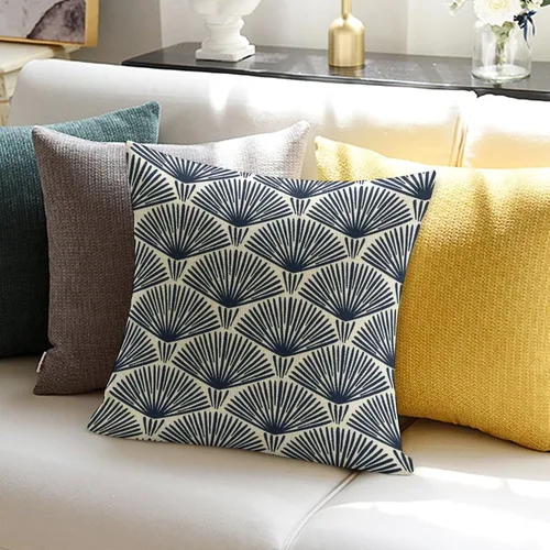 Vista 6 de POMOTER Funda de cojín cuadrada con patrón geométrico de Art Deco clásico para el hogar, funda decorativa para almohada de estilo farmhouse