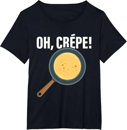 Vista 28 de Divertido juego de palabras "Oh, Crepe!" para crepes y pasteleros, Negro