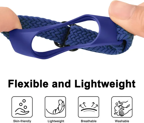 Vista 3 de Meliya Bandas de nailon para Amazfit Band 5 correas de repuesto para mujeres y hombres, paquete de 2 correas deportivas de nailon suave compatibles