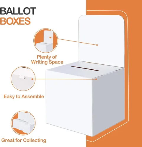 Vista 3 de VOISEN 12 piezas de cajas de votación, cajas de sugerencias, caja de donaciones para recaudación de fondos, caja de rifa de cartón con ranura y tapa