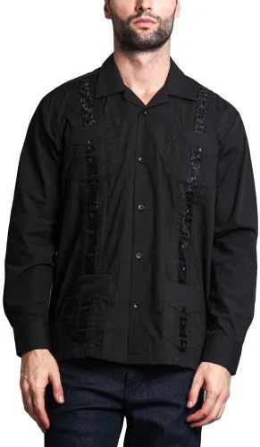 Vista 31 de G-style EE. UU. Remera playera mangas cortas de guayabera cubana para hombres
