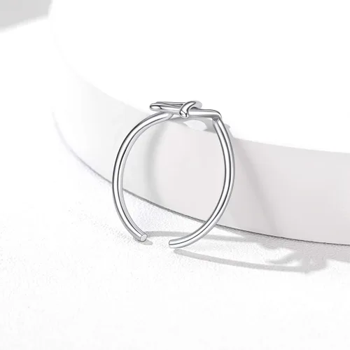 Vista 4 de SILVERCUTE S925 Initial Rings, Adjustable Size 6-12 Statement Alphabet Letter A-Z Jewelry Personalized Twisted Initials Rings Sterling Silver
