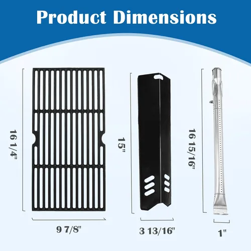 Vista 2 de SafBbcue DGF510SBP DGF510SSP Kit de repuesto para Dynaglo Grill Parts DGF510SBP-D DGF510SSP-D Backyard BY12-084-029-98, BY13-101-001-13, GBC1555W-C