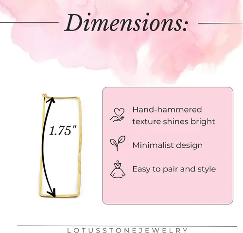Vista 58 de Aretes de aro finos martillados, elegantes plata esterlina geométrica sólida, relleno de oro y relleno de oro rosa; para mujer por Lotus Stone