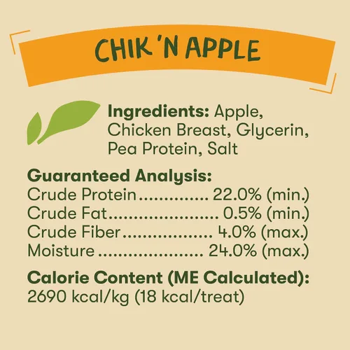 Vista 5 de Pet 'n Shape Chik 'n Apple Jerky - Golosinas para perros envueltas naturales – 16 onzas
