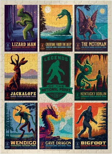 Vista 7 de MyPuzzle Leyendas de los Parques Nacionales: Impresión de Múltiples Imágenes - Edición 1, Póster Vintage - Rompecabezas Premium de 100 Piezas